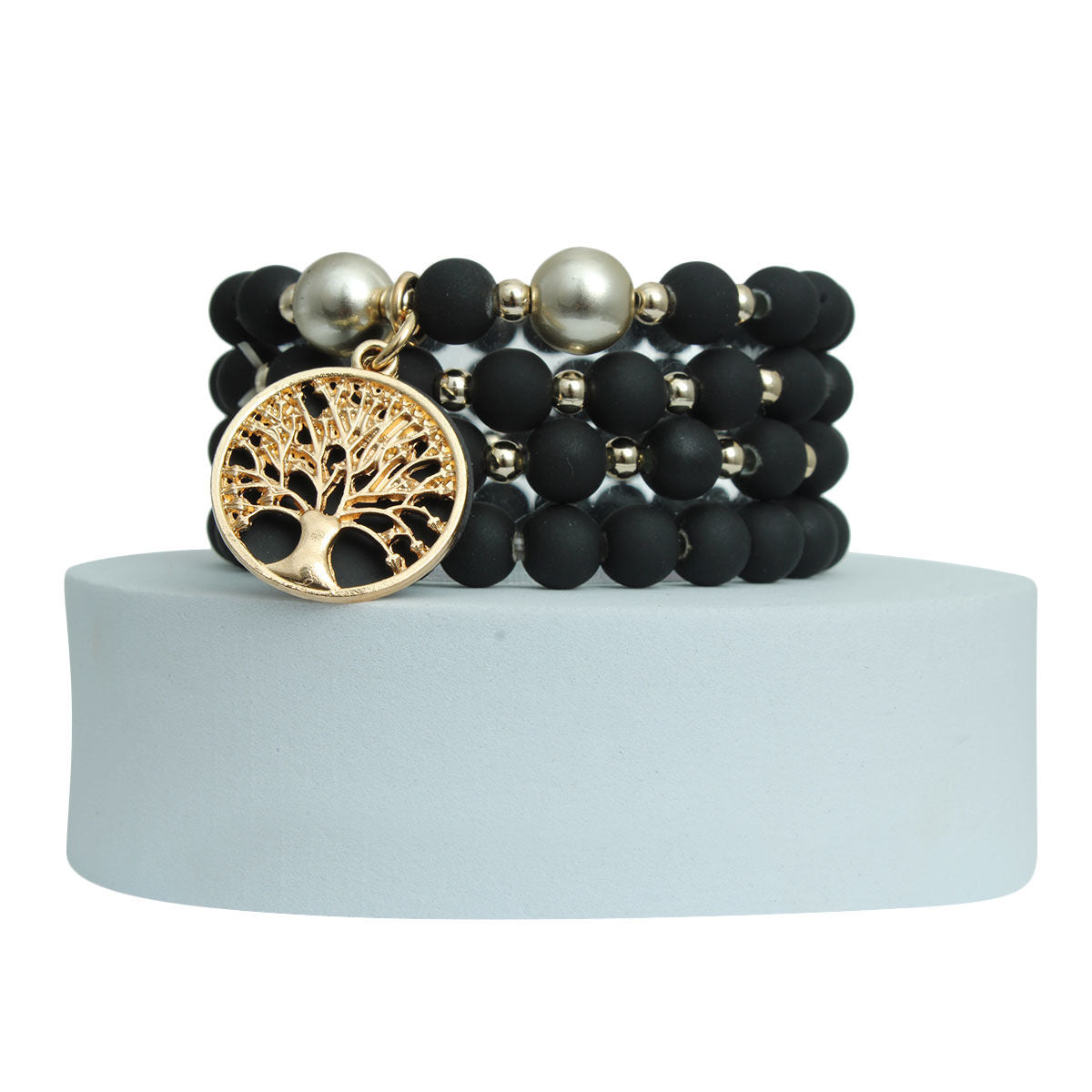 Matte Black Tree of Life Bracelets