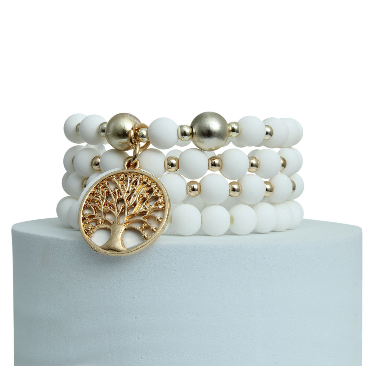 Matte White Tree of Life Bracelets