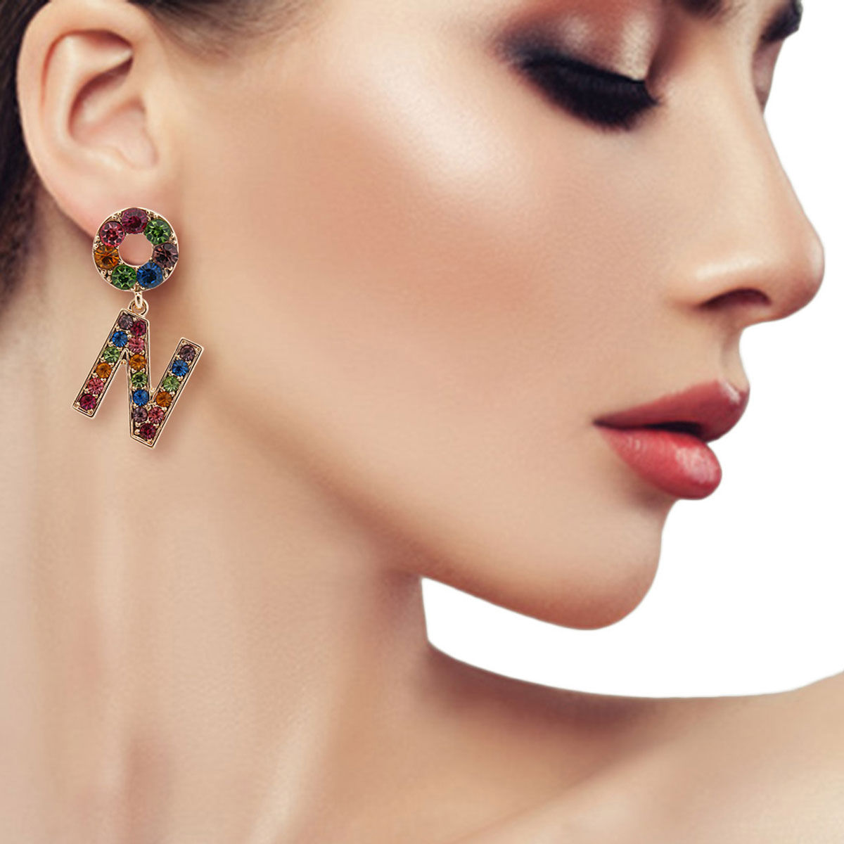 Rainbow Radiance: Dangling N Earrings