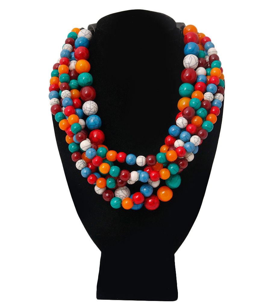 Cracked Multi Color Buffalo Horn Necklace