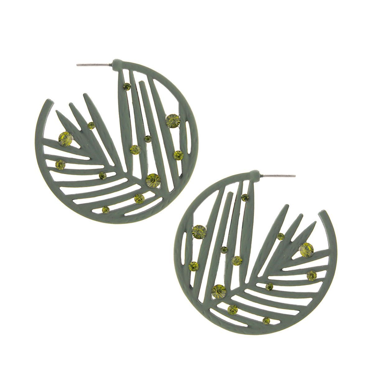 Olive Rubber Coated Leaf Hoops