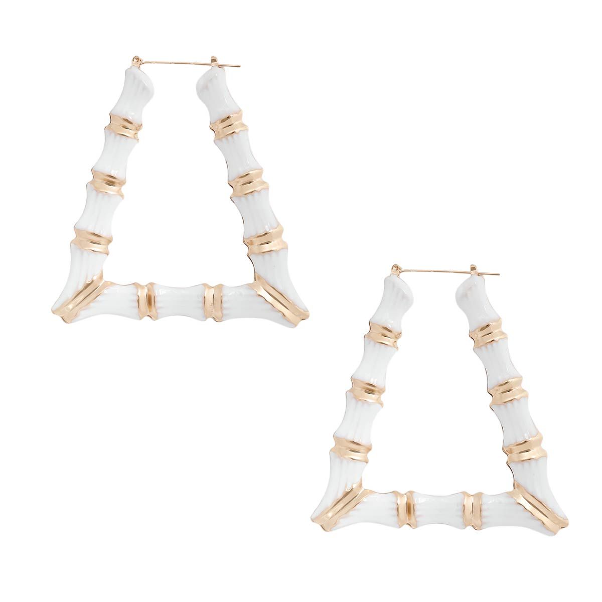 White Trapozoid Bamboo Hoops