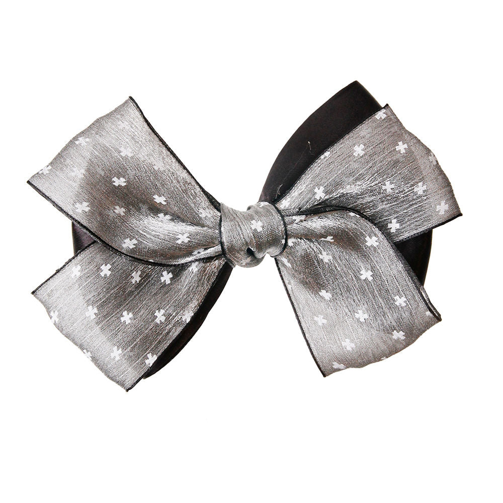 Pair of Gray and Black Bow Shoe Bands