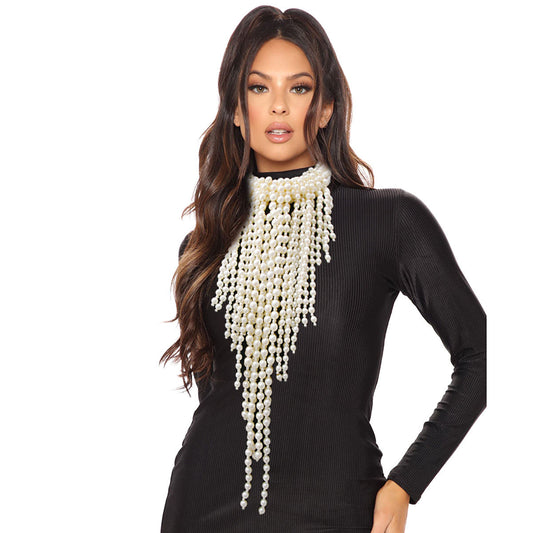 Cream Clustered Fringe Pearl Set