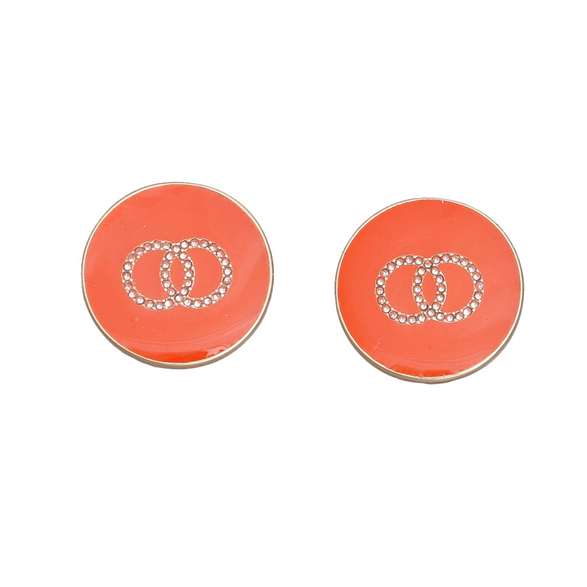 Orange Pop Flat Studs - Bespoke Chic