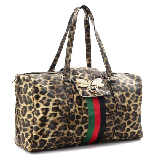 Leopard Print Trolley Weekender Duffel