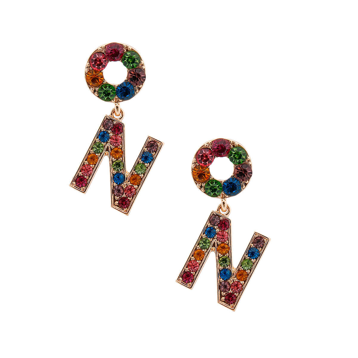 Rainbow Radiance: Dangling N Earrings