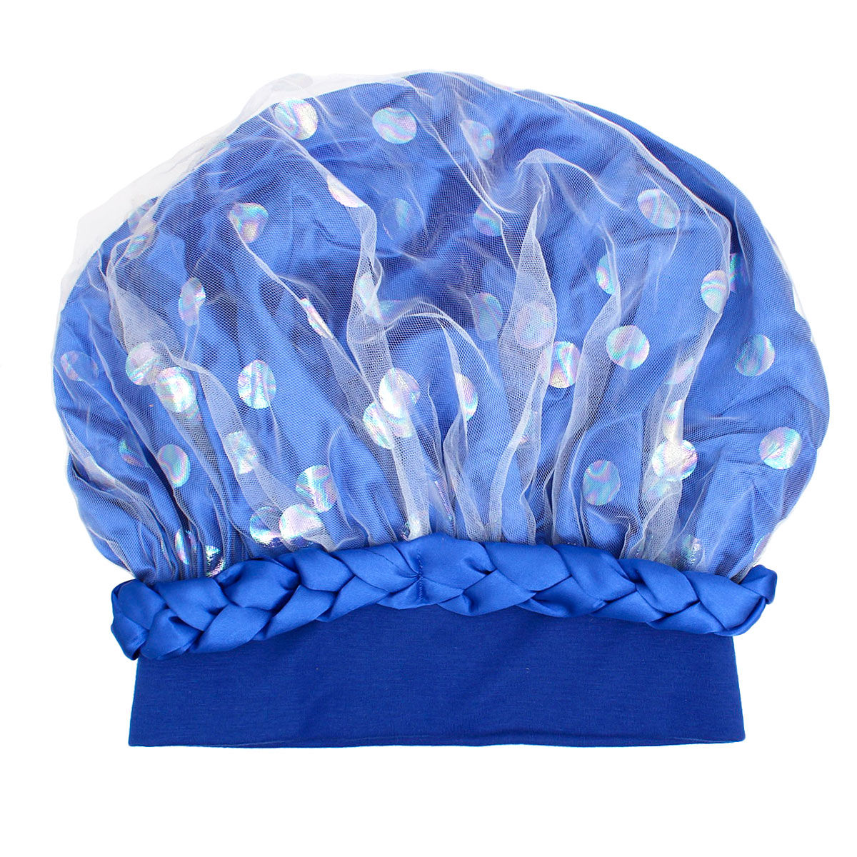 Bonnet Blue Satin Wide Edge Double Layer Women