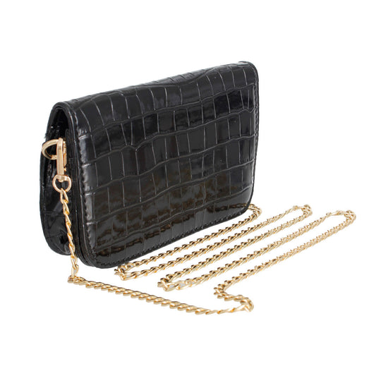 Black Croc Belt Bag