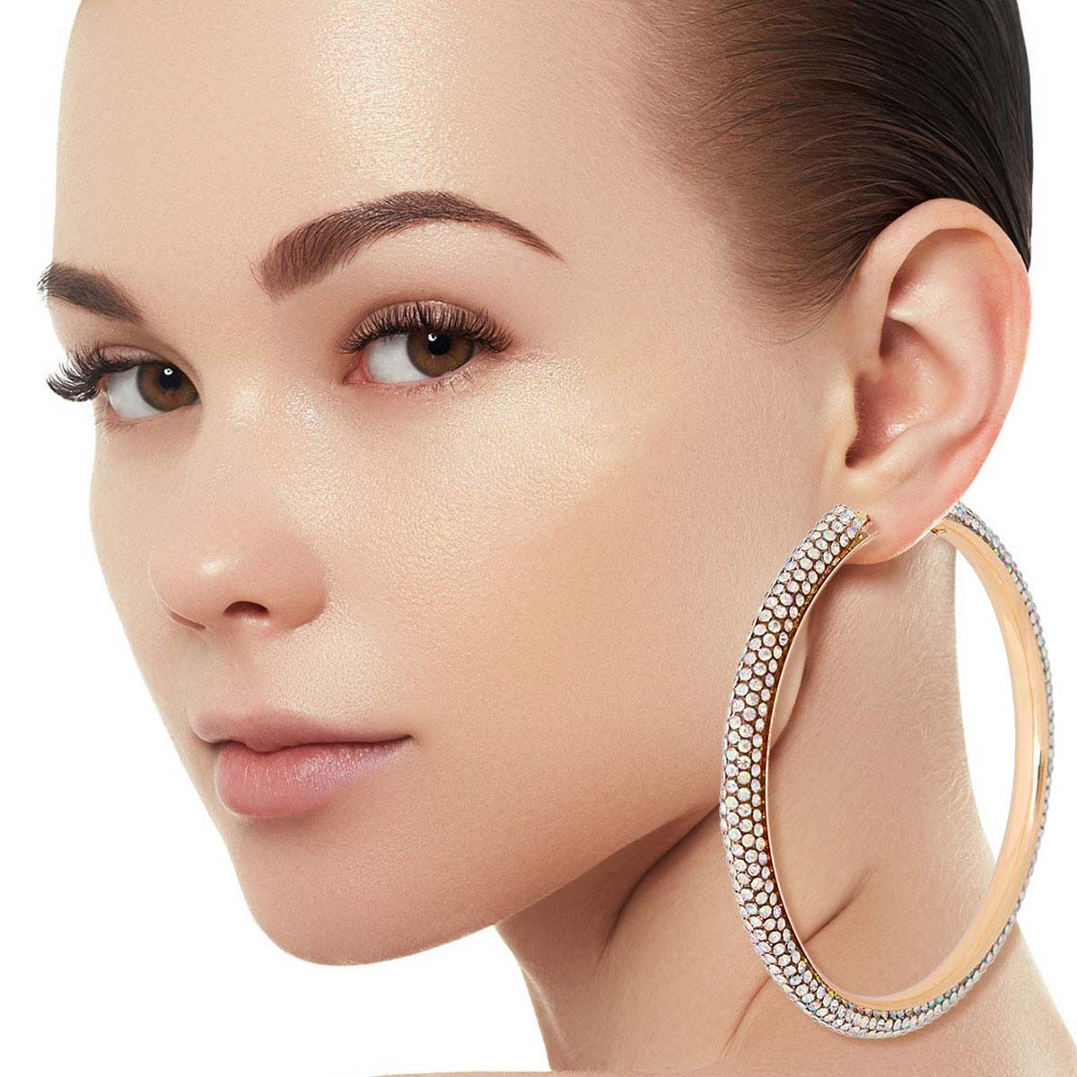 AURBO and Gold Rhinestone Hoops