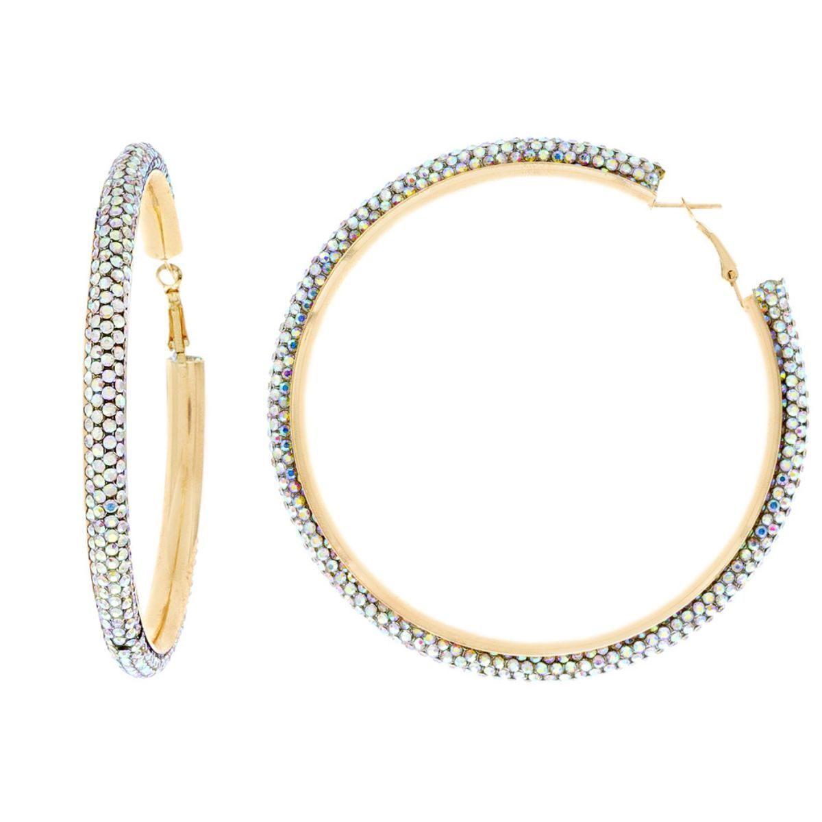 AURBO and Gold Rhinestone Hoops