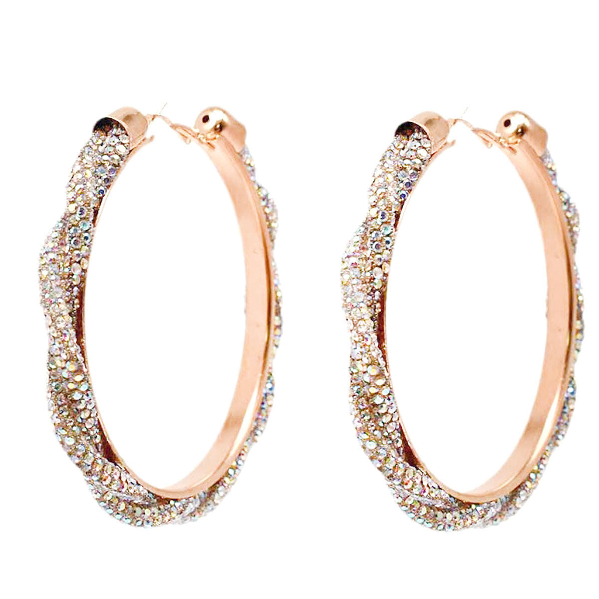 AURBO Twisted Stone Hoops