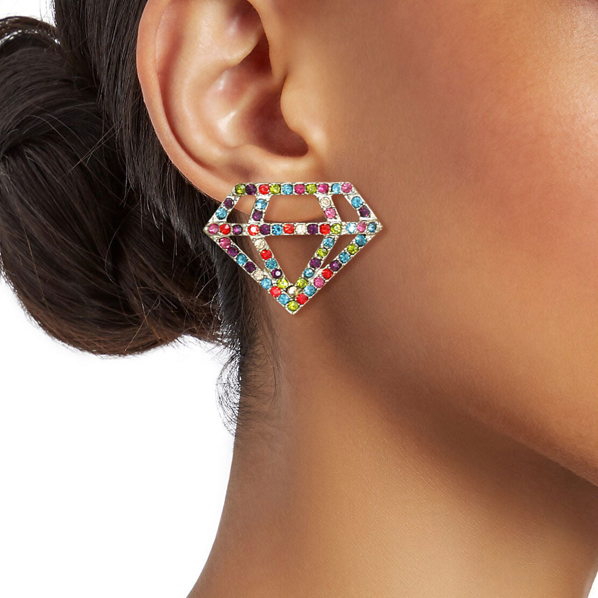 Multi Stone 3D Diamond Studs