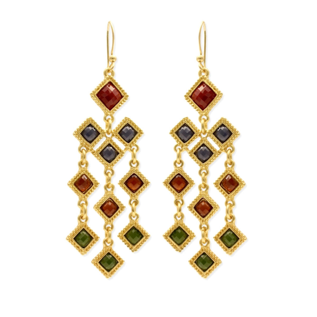 Gold Diamond Resin Earrings