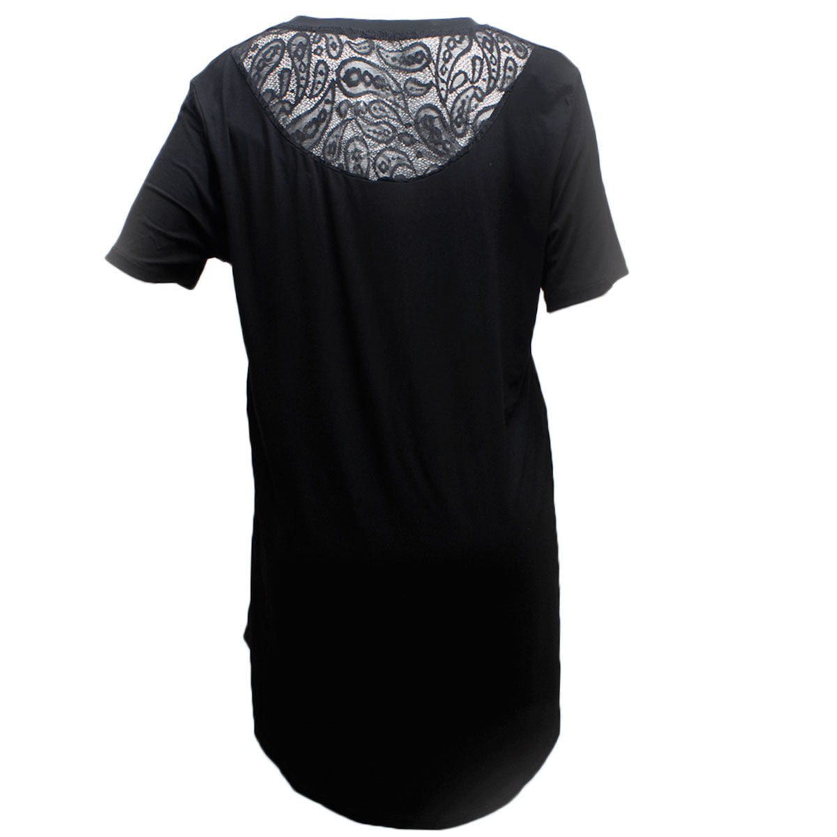 Short Sleeve T-Shirt Black Bling Hearts for Women