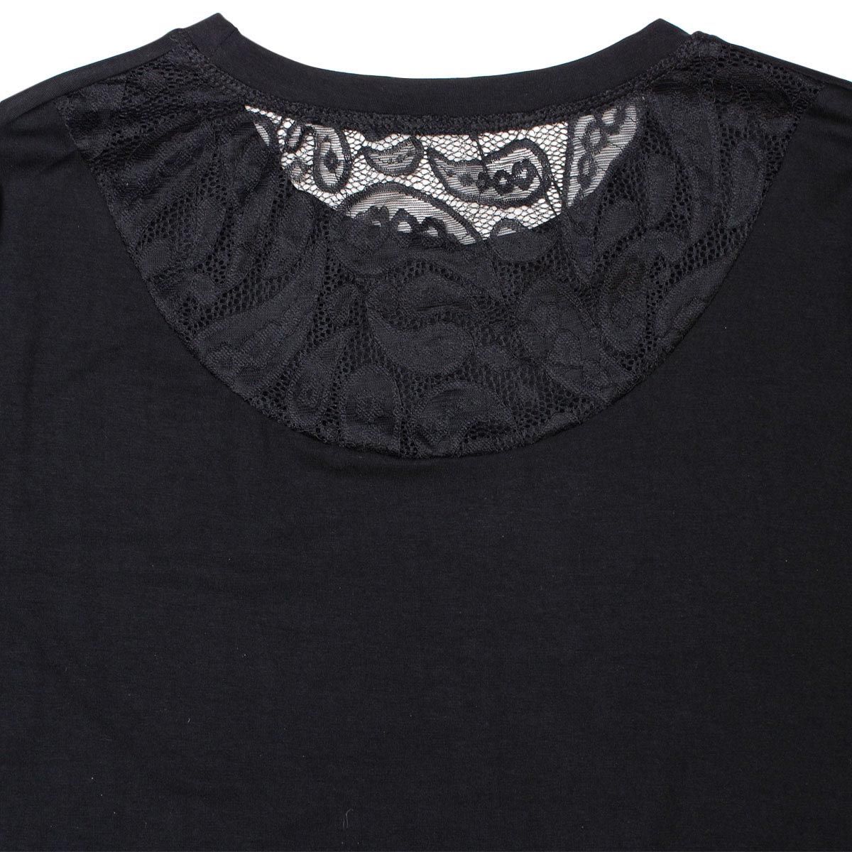 Short Sleeve T-Shirt Black Bling Hearts for Women