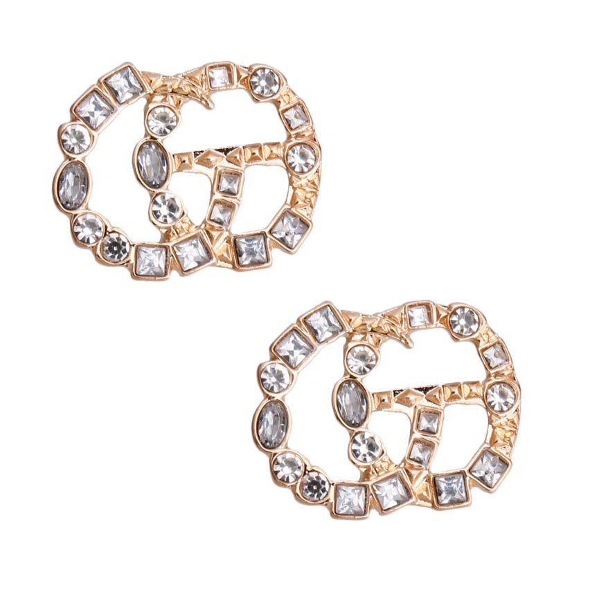 Gold CG Clear Crystal Studs