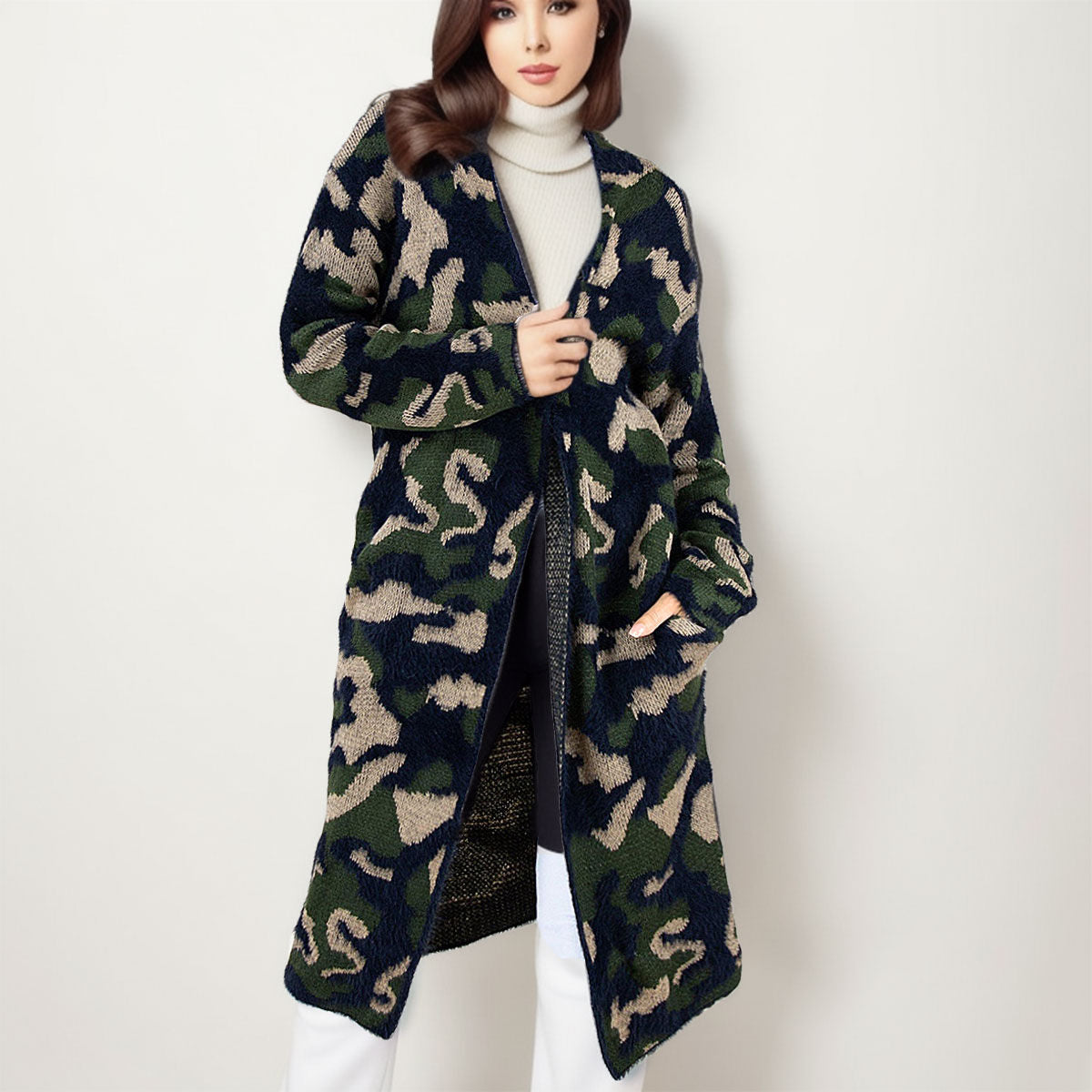 S/M Camo Long Sleeve Cardigan