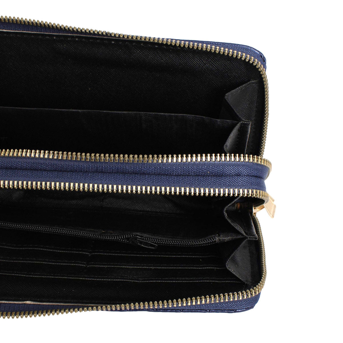 Zipper Wallet Navy Woven Wristlet for Women