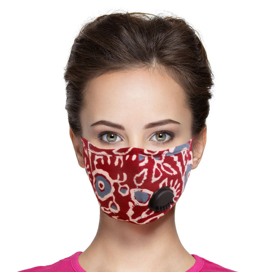 Burgundy Cheetah Filter Mask