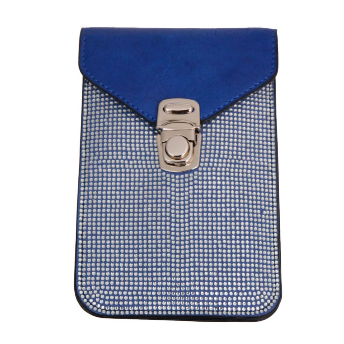 Navy Rhinestone Cellphone Wallet