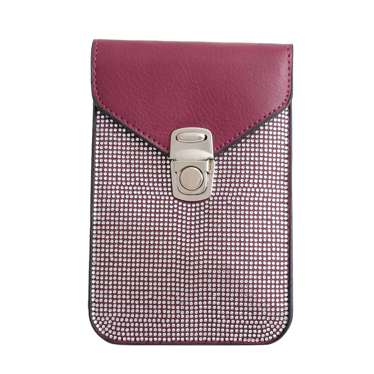 Dark Purple Rhinestone Cellphone Wallet