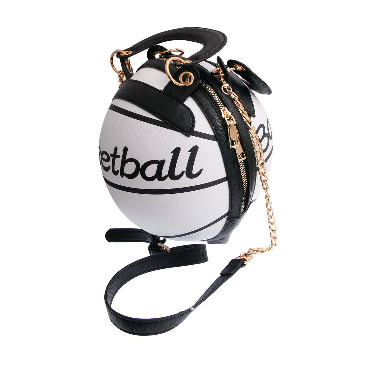 White Basketball Handbag | 7.5 Inches