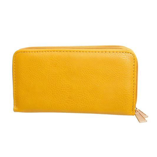 Zipper Wallet Mustard Soft Grain for Women