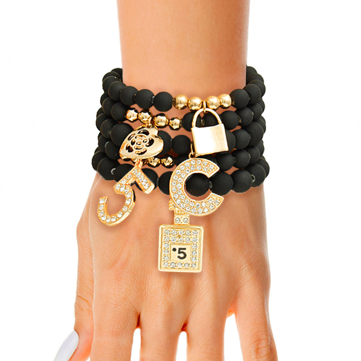 Matte Black Boutique & No.5 Charm Bracelets