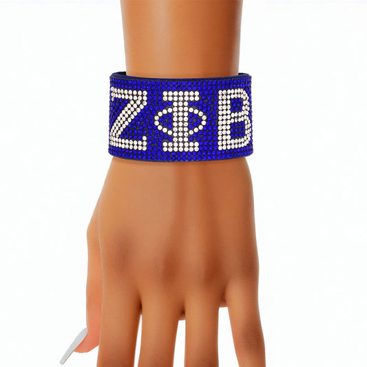 ZPB Sorority Blue Rhinestone Magnetic Bracelet