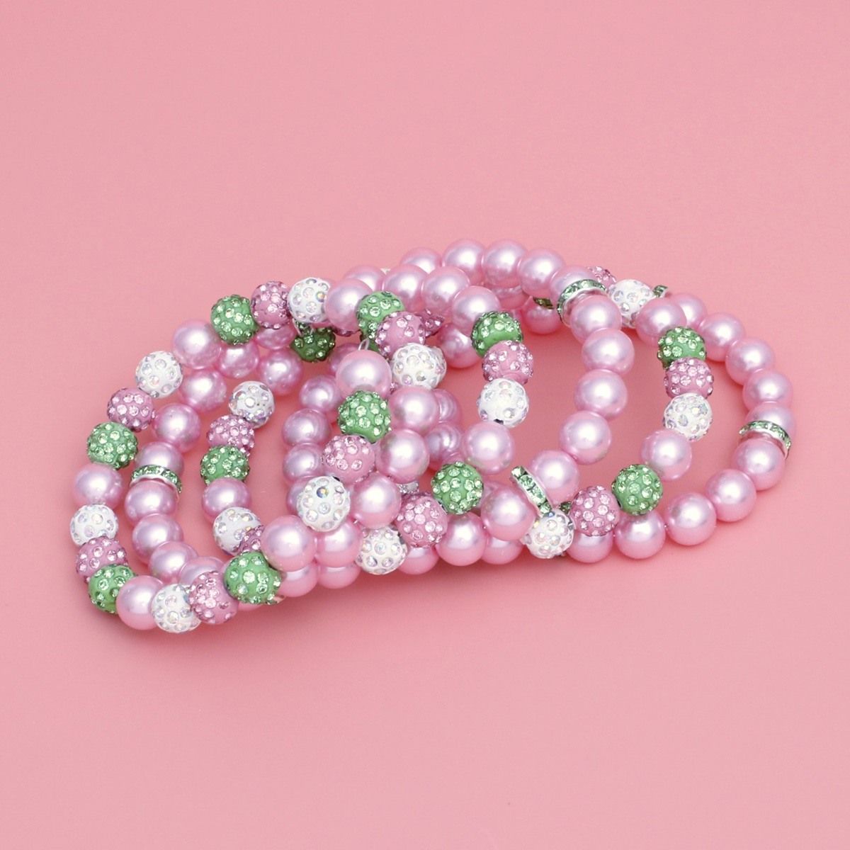 AKA Pink Pearl and Bead Memory Wire Bracelet