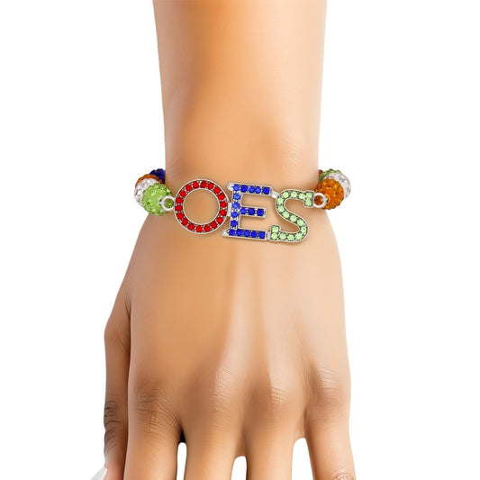 OES Sorority Multicolor Clay Ball Bead Bracelet