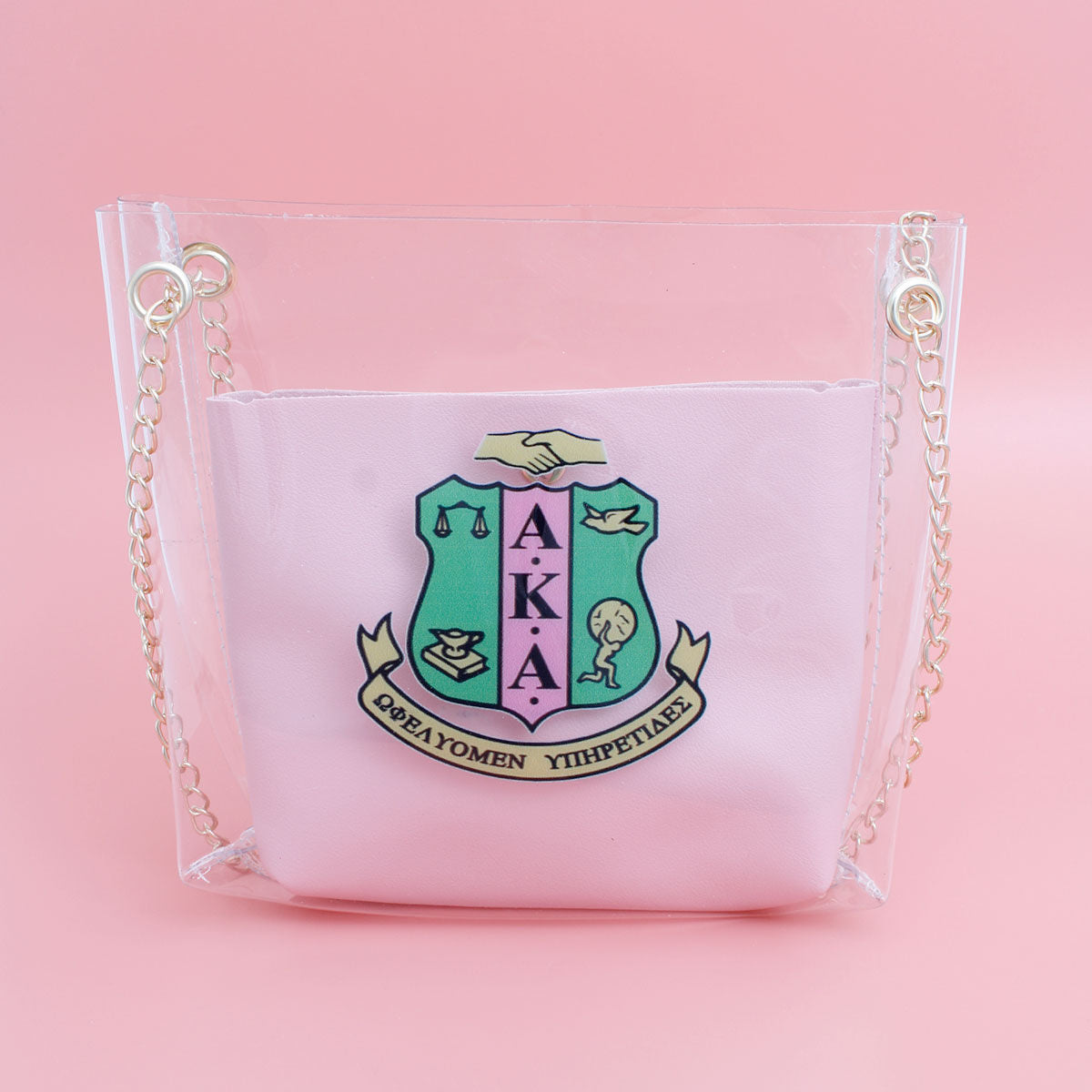 Shoulder Bag Pink AKA Sorority Purse for Women