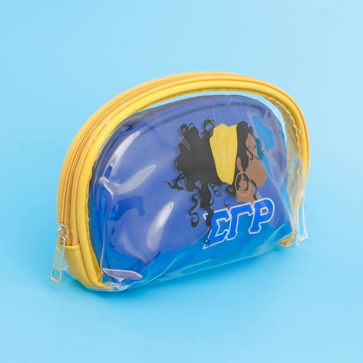 SGRHO Sorority Blue Yellow Cosmetic Pouch Set