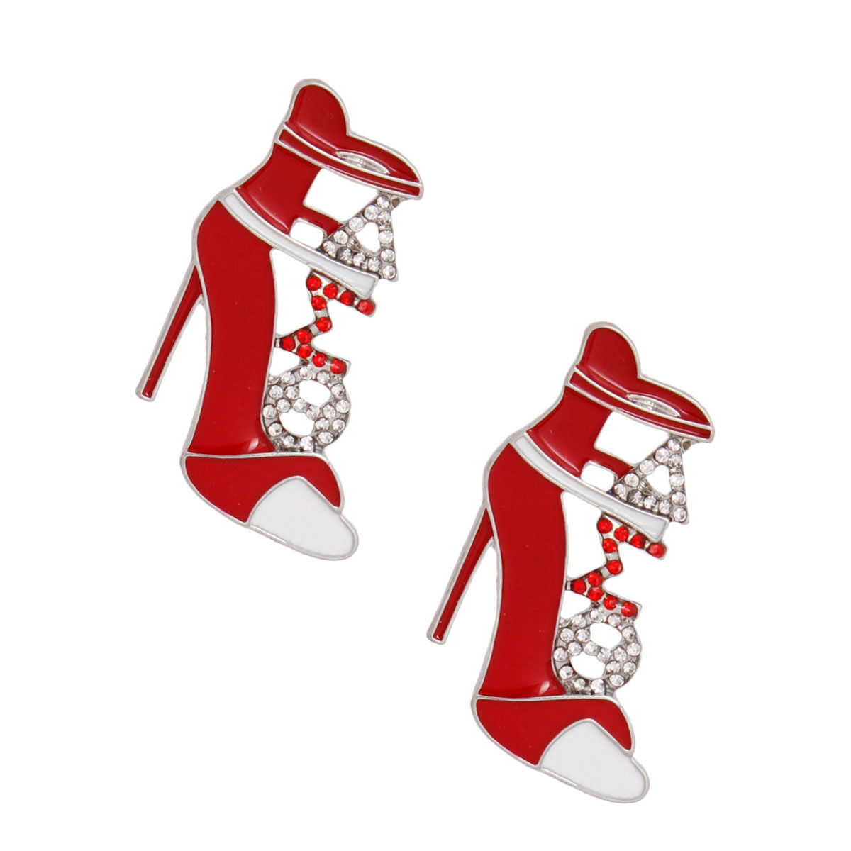 Red White Delta Heel DST Studs|1.5 x .85 inches