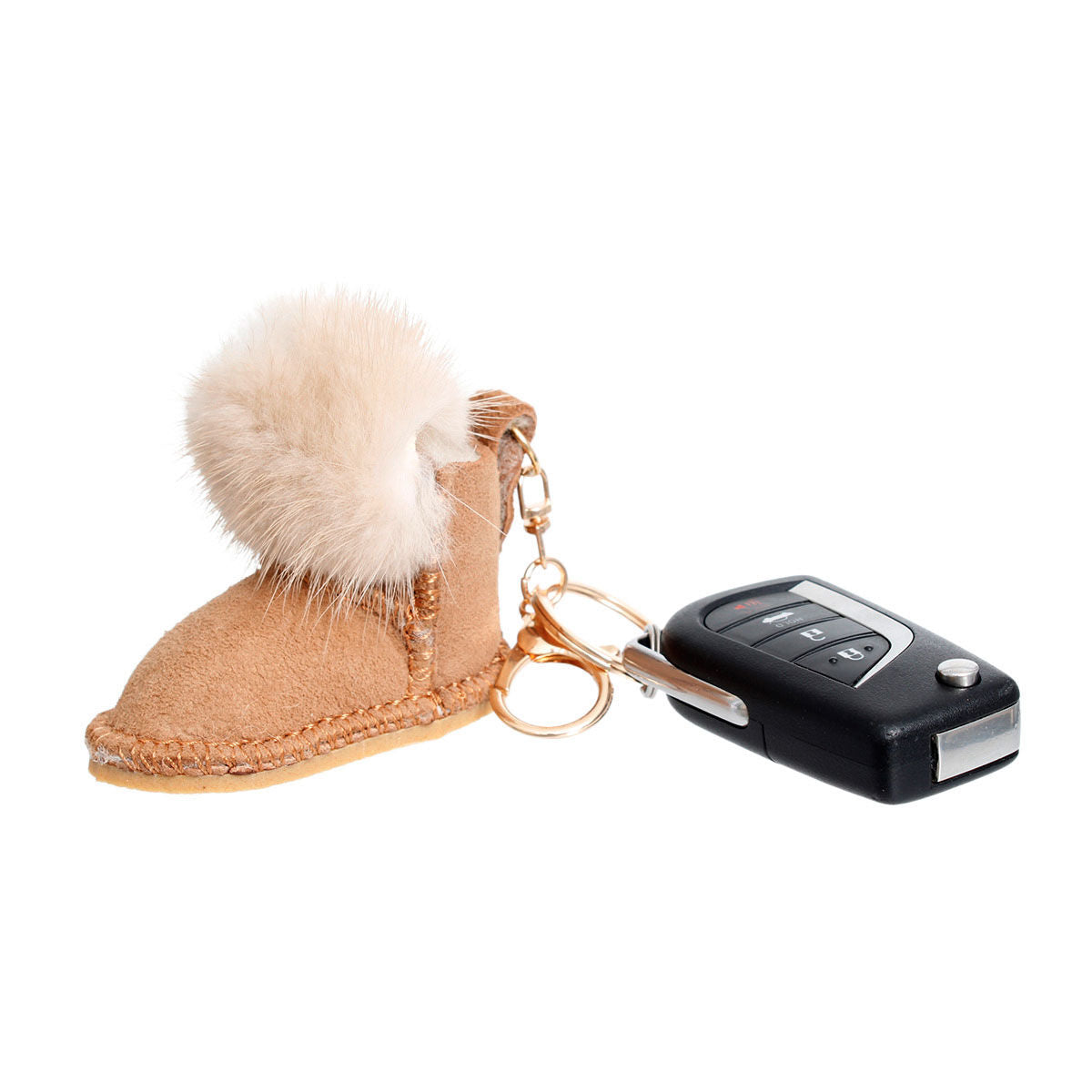 Keychain Sherpa Boot Bag Clip for Women