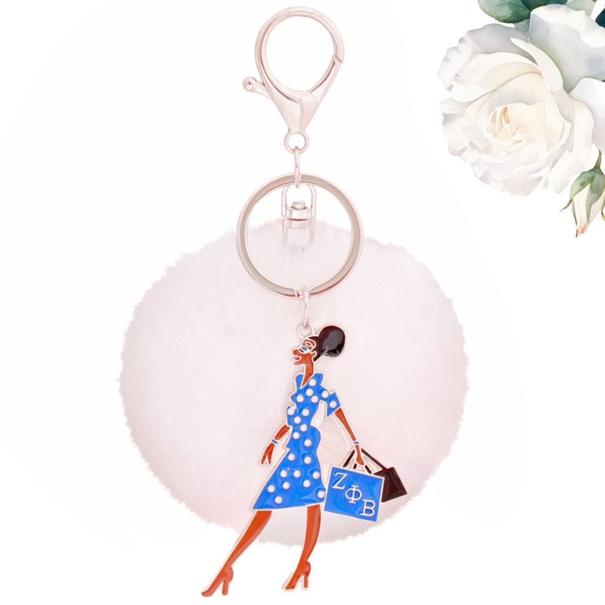 ZPB Sorority Glam Gal Pom Pom Keychain Women