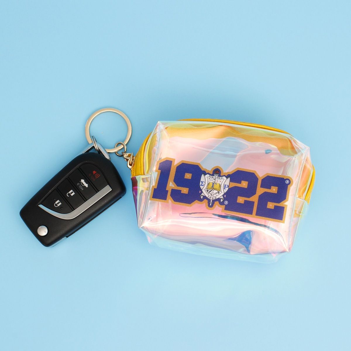 SGRHO Sorority Iridescent Zipper Pouch Keychain