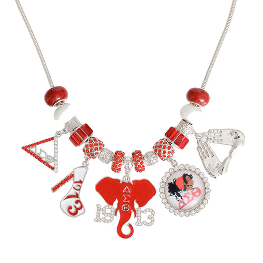 Red White DST Charm Necklace|18 inches