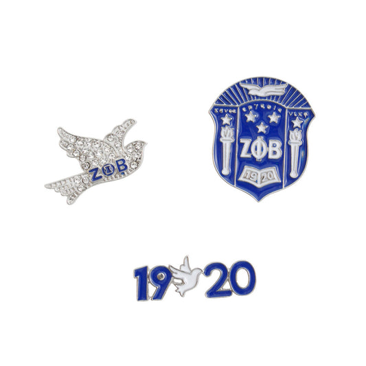 Blue White Sorority Pin Set