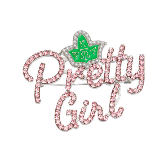 Brooch AKA Sorority Pretty Girl Pink Pin Women