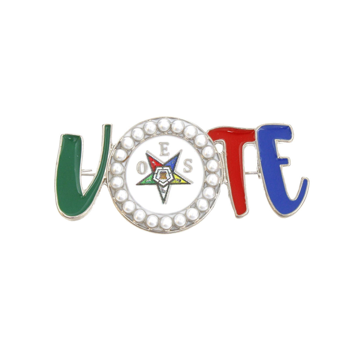 OES Sorority VOTE Brooch Pin for Women