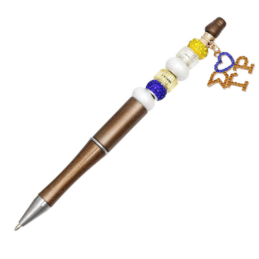 SGRHO Sorority Bling Bead and Charm Gold Pen