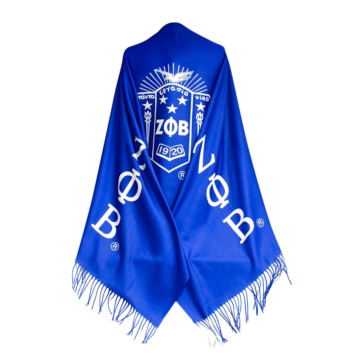 ZPB Sorority Blue Shield Fashion Shawl Scarf