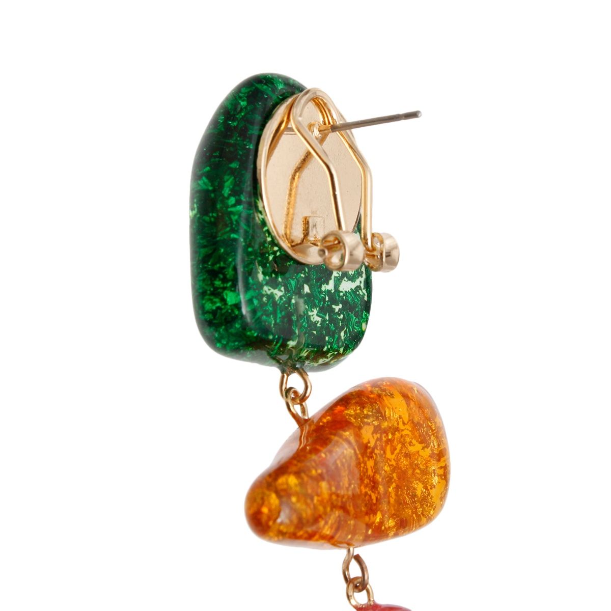 Teardrop Multicolor Resin Bead Chunky Earrings