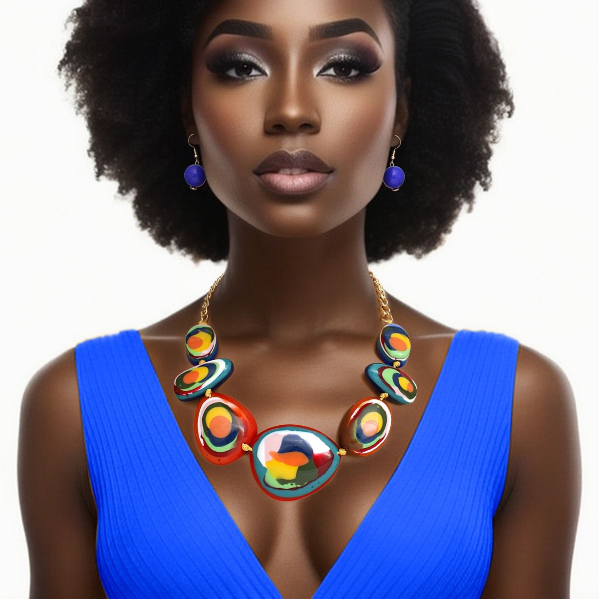 Necklace Vivid Multicolor Stunning Set for Women