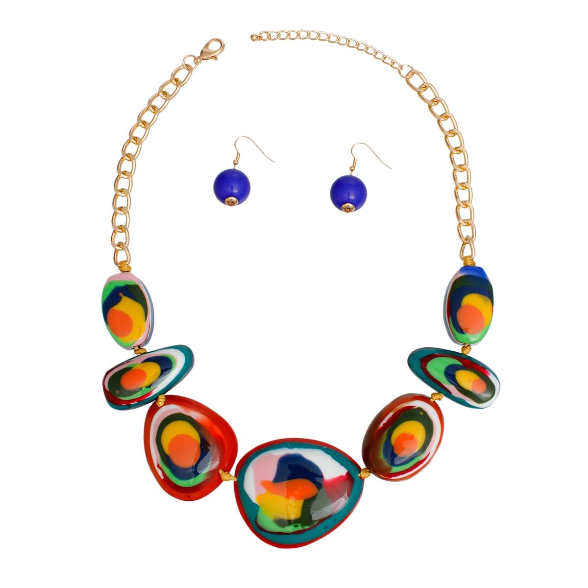 Necklace Vivid Multicolor Stunning Set for Women