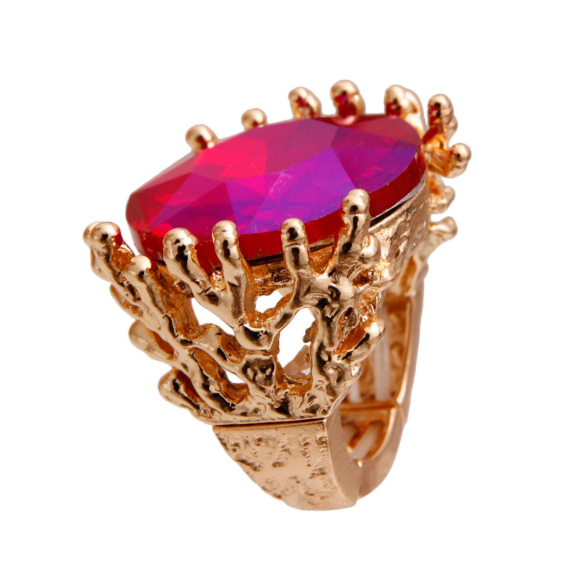 Purple Crystal Branch Ring