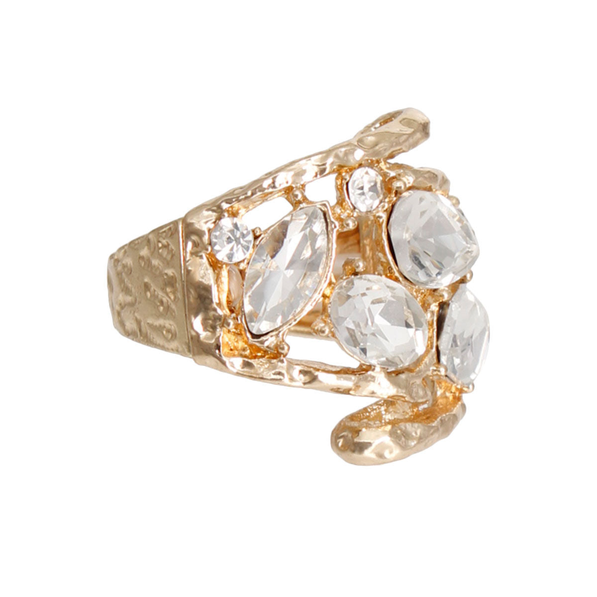 Gold Loop Crystal Ring