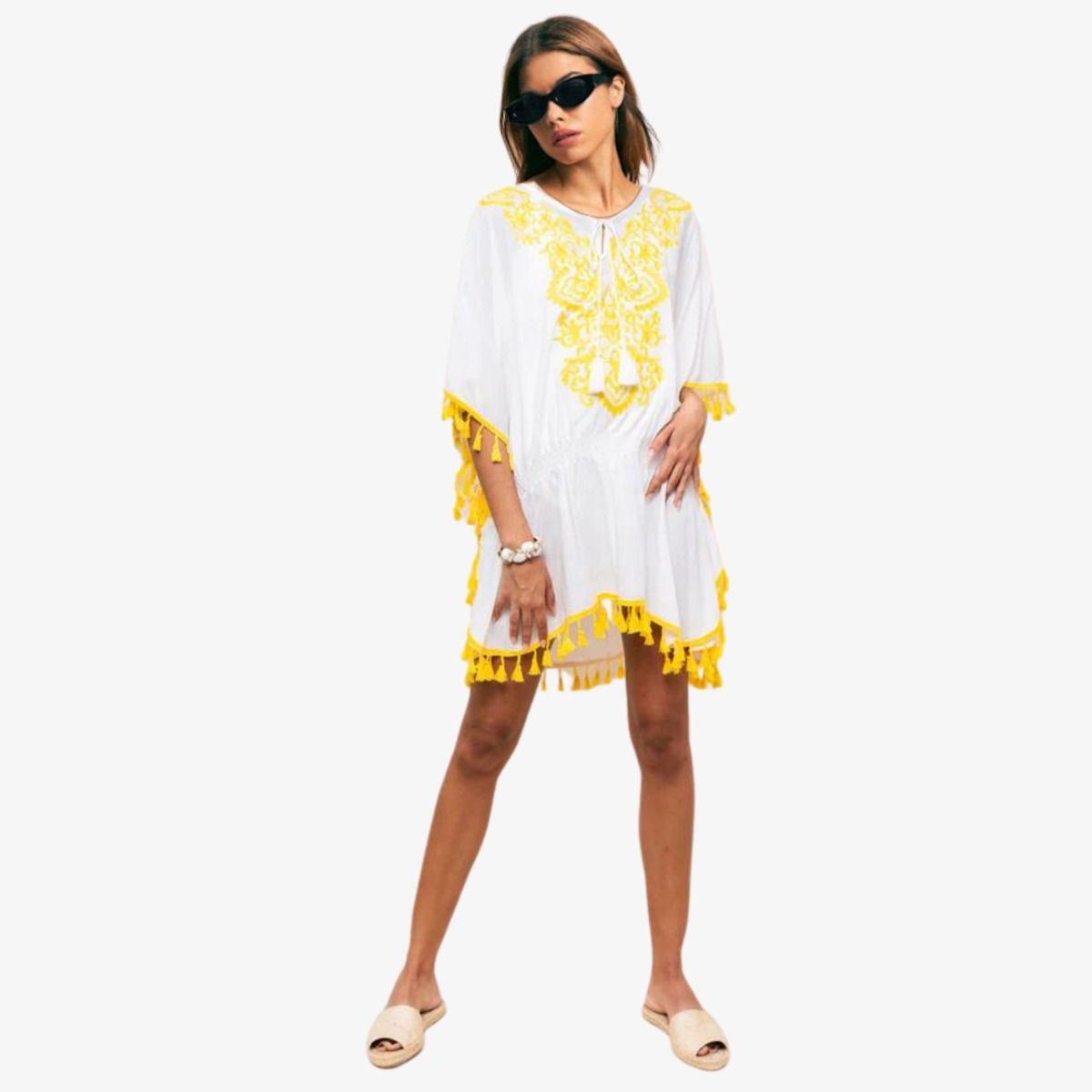 Sunshine Stiches: Yellow Embroidered Top